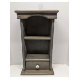 Vintage wood shelf, wall hanging 21' tall