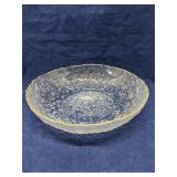 Large textured glass serving bowl 12'