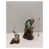 Lot of 2 Chinese Shiwan Mudman Figurines