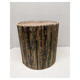 Vintage trashcan, sides are rolled magazine pages