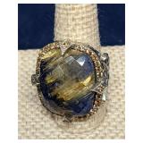 Lapis Lazuli Doublet Cocktail Ring, Sterling 925
