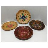 Lot of 4 wood clock faces