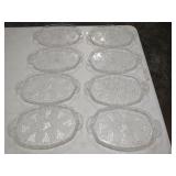 Lot of 8 pressed glass snack trays