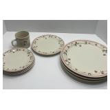 8 pc Gibson Dinnerware Floral Pattern