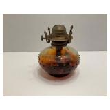 Vtg Hobnail Glass Oil Lamp