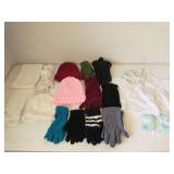 Group of winter wear - gloves, scarves