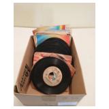 Box of 45 RPM records