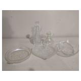Group of pressed glass items