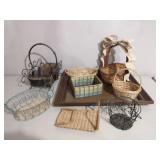 Group of baskets and tray