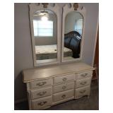 White French country-style dresser & 2 mirrors