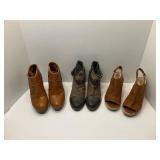 3 Pair of Size 5  Ankle Boots/Open Toe Wedge