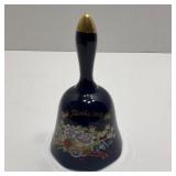 Vtg Cobalt Blue Porcelain Bell Made in Japan