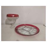Lot of 2 Indiana Glass ruby flash pieces
