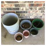 Group of Old Flower Planters & Bucket