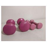 4 Dumb bells - 5 lb & 1 lb
