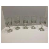 5 Vtg Libby Christmas Holly Berry Stemmed