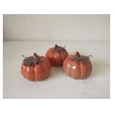 Set of 3 ceramic pumpkins