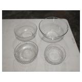 Lot of 4 glass serving bowls