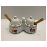 Vtg  Smucker Co. White Ceramic Double