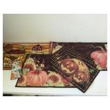 Group of floor mats, place mats & table runner