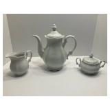 Mitterteich  Bavaria Teapot,  Creamer & Sugar Bowl