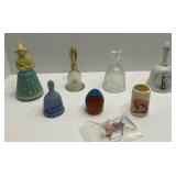 Lot of 9 Bells, figurines, perfume bottles
