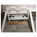 White French country-style full size bed frame