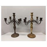 Pair of brass candelabra 14' tall