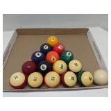 Complete set of vintage pool billiards balls