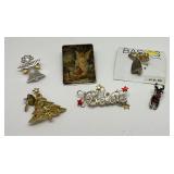 Group of Religious & Christmas Brooches & Pins