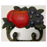 Vintage Cast Iron Fruit Wall Mount Double Hooks