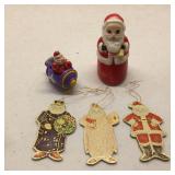 Lot of 5 Various Santa Claus Ornments