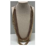 Gold Tone Torsade Necklace w/ 5 Strands of Mixed