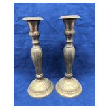Matched pair of solid brass candle sticks