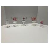 Group of Glassware with Advertisements
