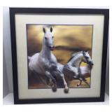 Horses Running Lenticular Holographic Framed Art