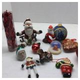 Group of Various Christmas Ornments and Figurines