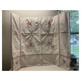 Homemade Cross Stitched Table Cloth & Napkins