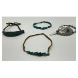 Lot of 4 Southwestern Style Leather & Bead