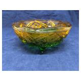 Carnival Glass L E Smith Amberina footed bowl