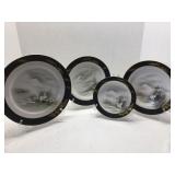 Lot of 4 Unique Rare Kutani or Chokin Art Plates