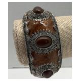 Brown Enamel , Brown Oval Acrylic Inserts