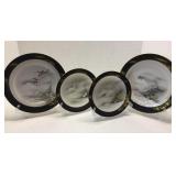 Lot of 4 Unique Kutani or Chokin Art Plates