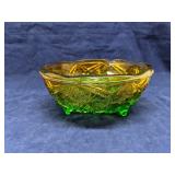 Carnival Glass L E Smith Amberina footed bowl