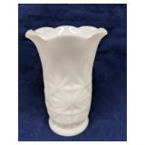 Hazel Atlas milk glass vase, starburst