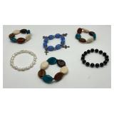 Lot of 5 Stretch Bracelets with Beads