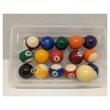 Complete set of vintage pool billiards balls