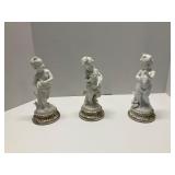 Lot of 3 Andrea by Sadek Cherub Vintage Porcelain