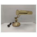 Vintage brass banker's table lamp