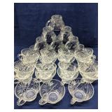 Lot of 29 pressed glass punch cups
